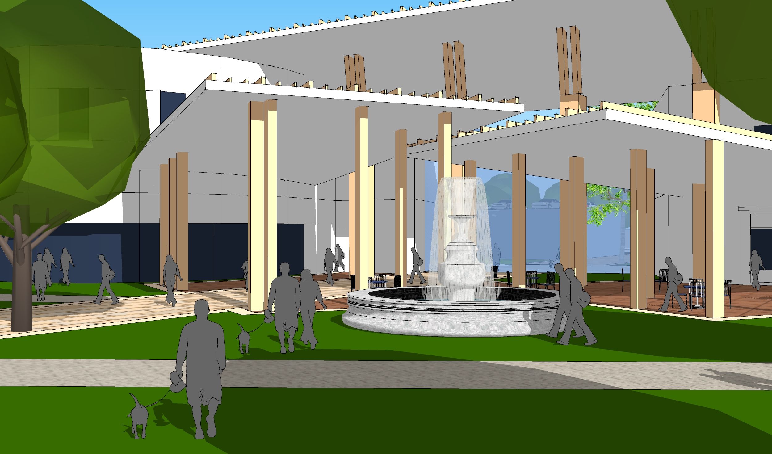 3D concept of City Hall, ground floor entry