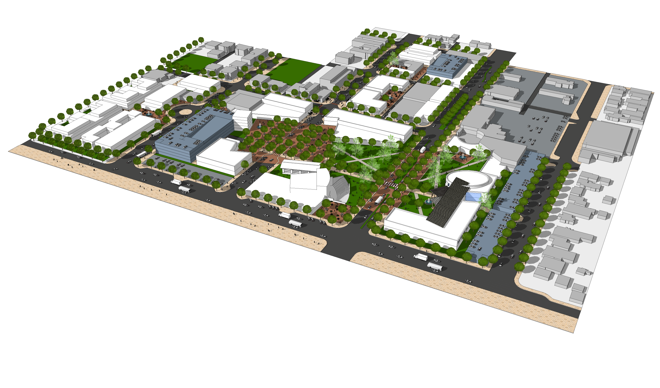 3D concept of overall Civic Center